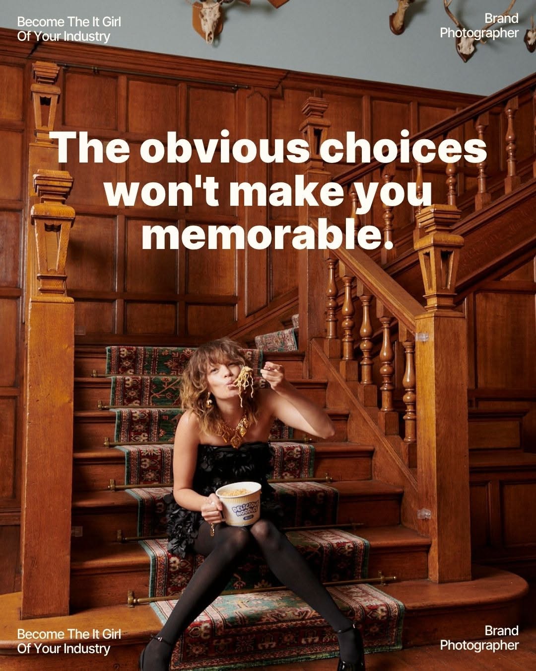 Quirky editorial shot proves 'not obvious' hook