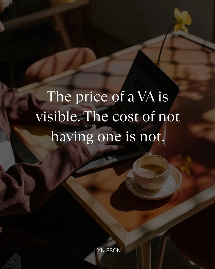 Virtual Assistant Services creative ad: Sharp visible-versus-hidden-cost contrast