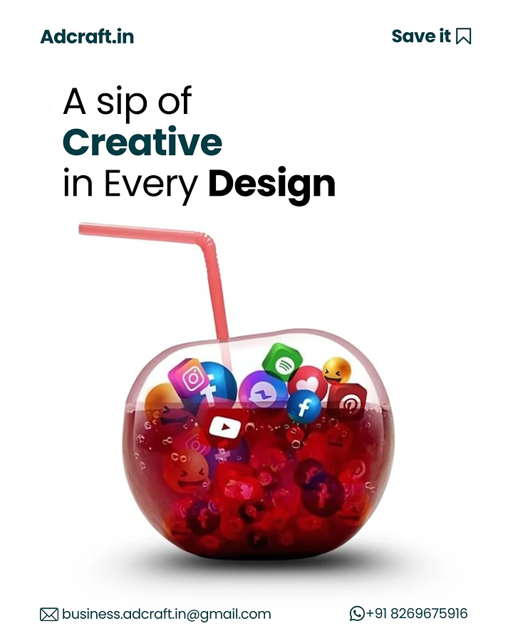 Agency creative ad: Social icons as drink in glass