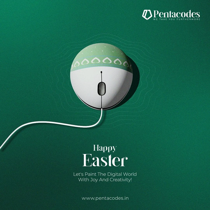 Easter creative ad: Computer mouse painted like an Easter egg