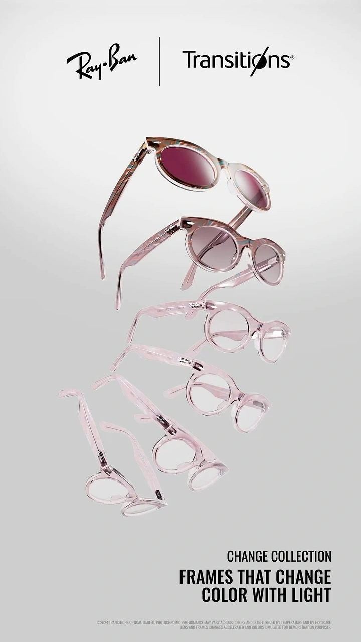 Opticians & Eye Care creative ad: Frames fading colour sequence shows Transitions