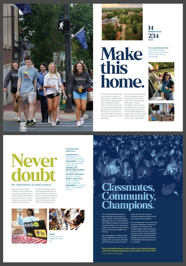 Universities & Colleges creative ad: Editorial campus-as-home storytelling