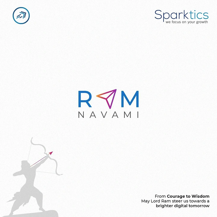 Ram Navami creative ad: Send-icon arrow replaces A in RAM