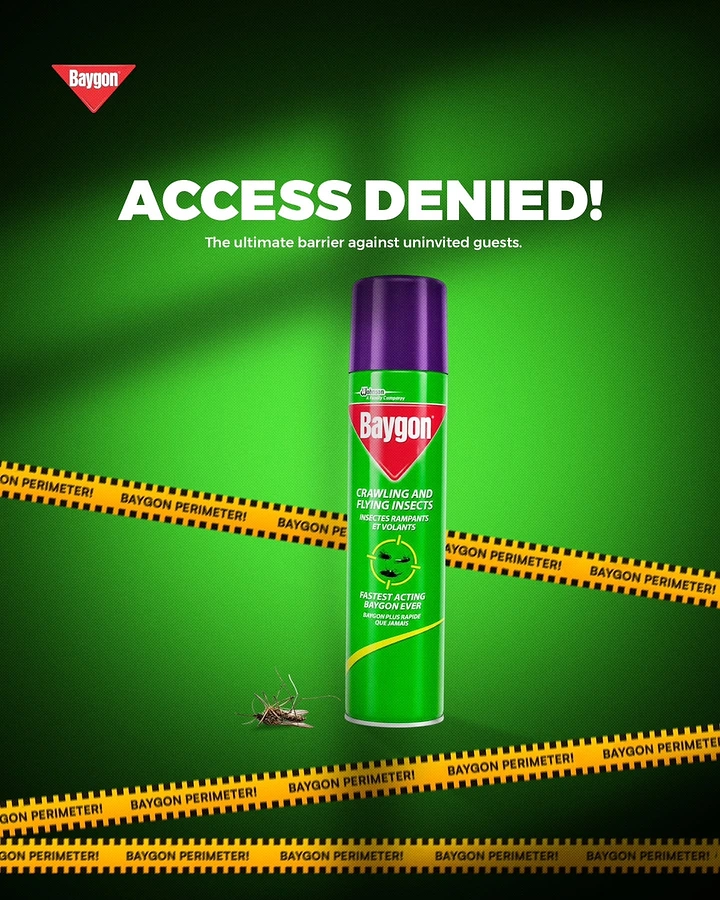 Pest Control creative ad: Crime-scene tape barrier, 'Access Denied' pun