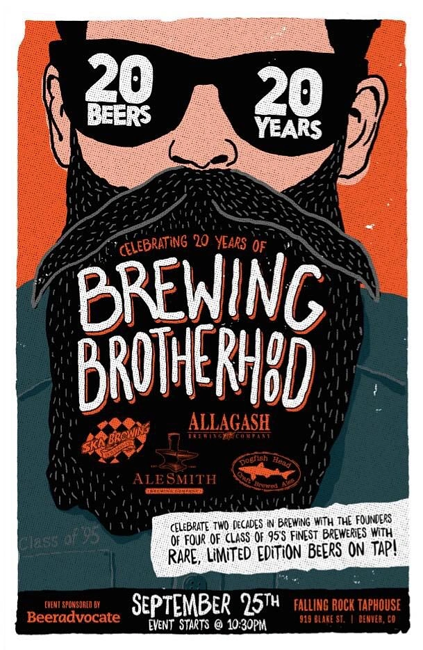 Creative ad: Illustrated bearded man in sunglasses, beard as text panel
