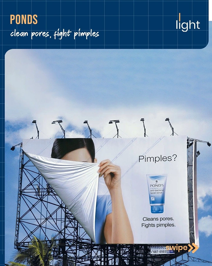 Skin & Cosmetic Clinics creative ad: Peeling billboard like peel-off pimple cleanse