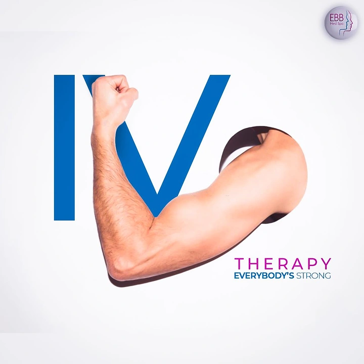 IV Therapy & Drip Bars creative ad: Arm cleverly forms IV lettering