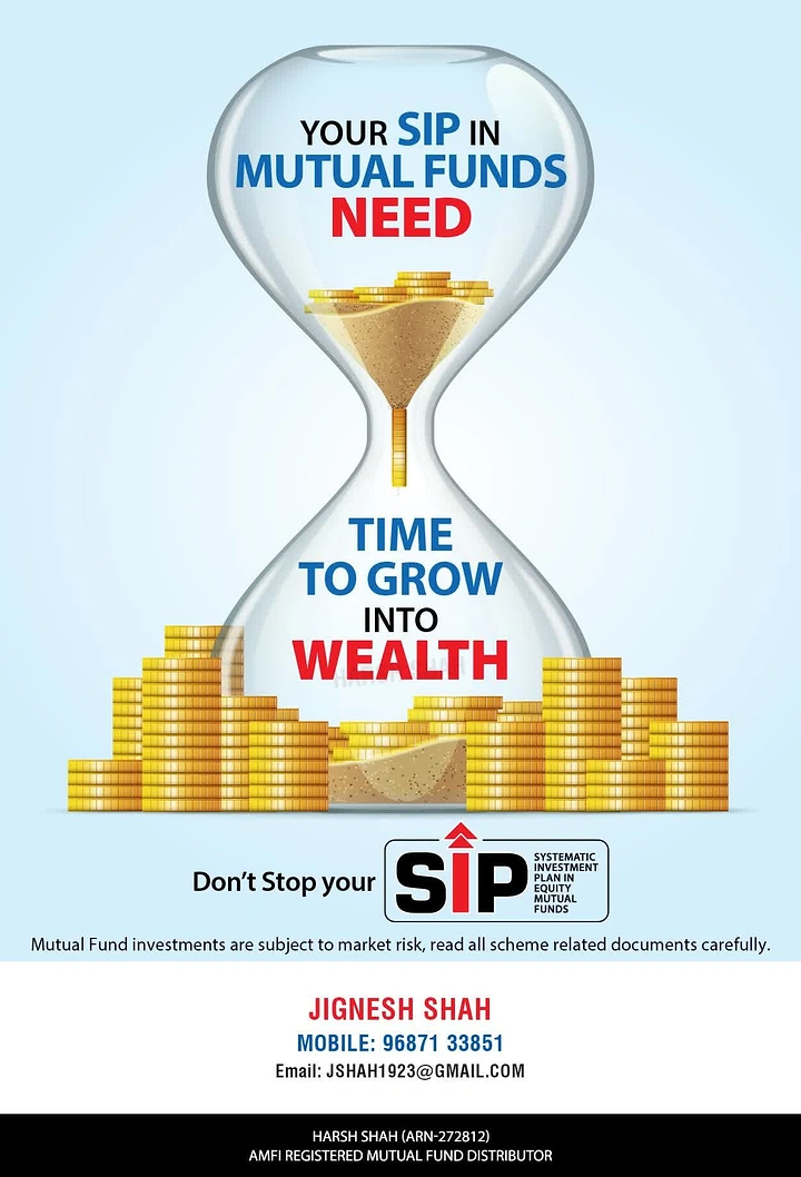 Stock Brokers & Investing creative ad: Hourglass of coins: time grows wealth