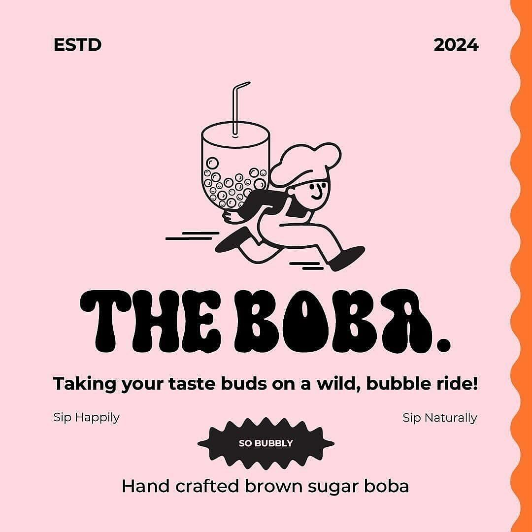Instagram post: Running character visualizes a wild boba ride