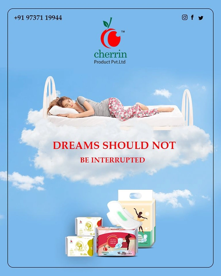 Period Care & Feminine Hygiene creative ad: Dream interruption idea supports product promise