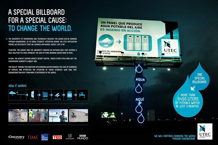 Packaged Drinking Water creative ad: Interactive billboard supports water access