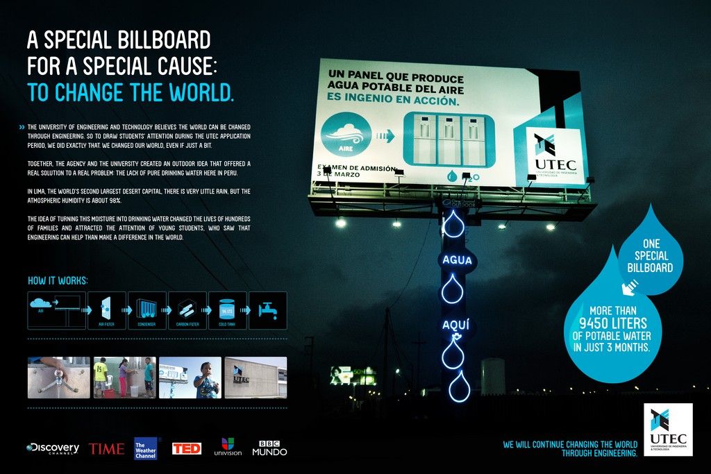 Banner: Interactive billboard supports water access