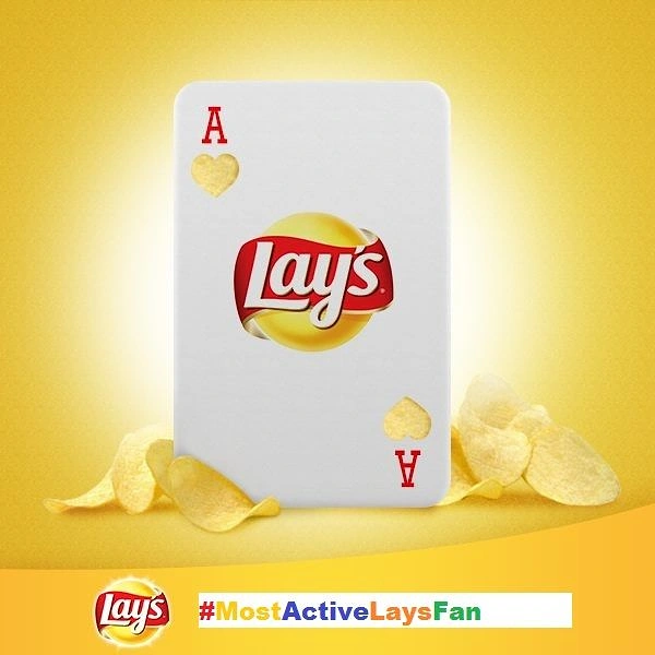 Snacks & Namkeen Brands creative ad: Lay's logo as ace playing card