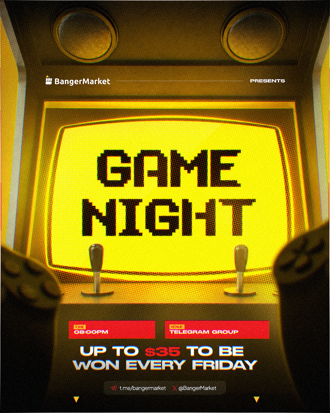 Instagram post: Arcade cabinet screen becomes the poster