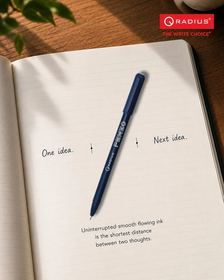 Pens & Writing Instruments creative ad: Pen visually connects successive ideas