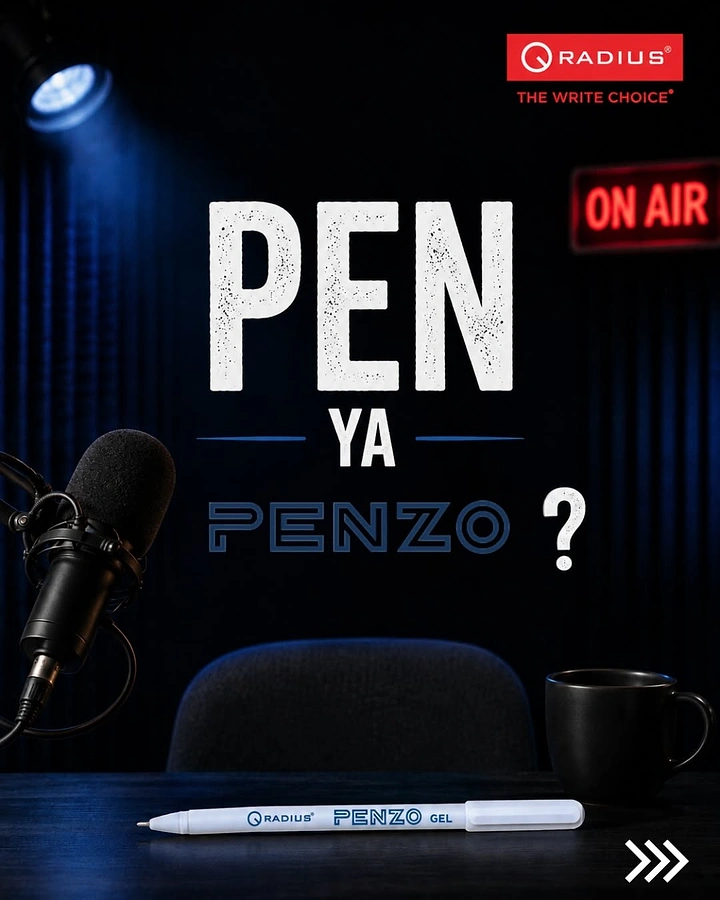 Pens & Writing Instruments creative ad: Radio-show framing creates witty pen question
