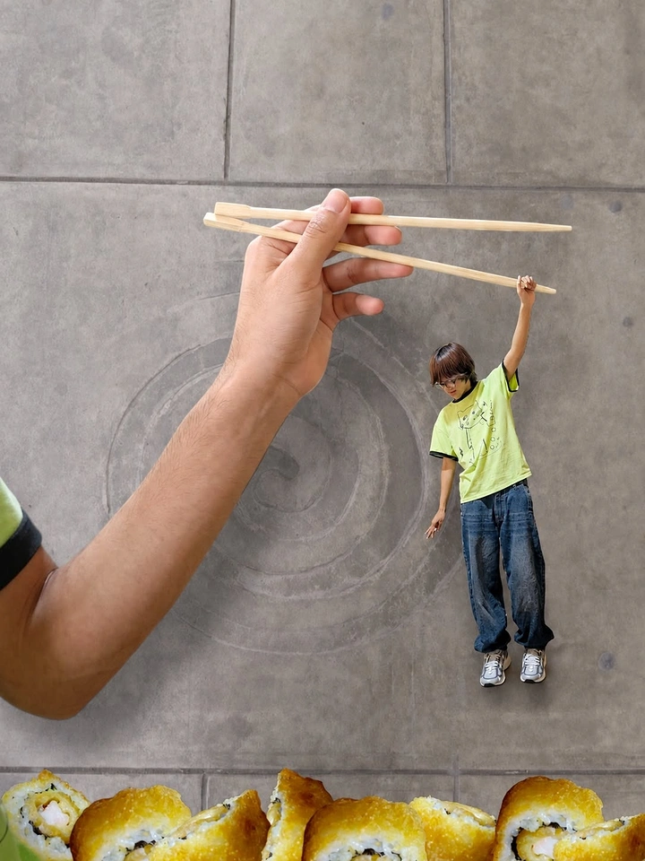 Sushi & Japanese Restaurants creative ad: Surreal scale creates striking sushi scene
