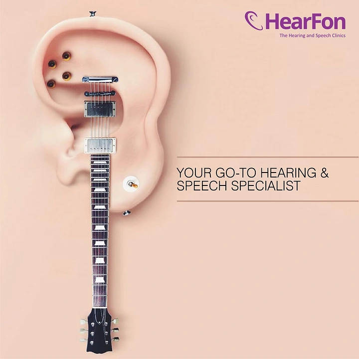 Hearing Aids creative ad: Ear becomes guitar body metaphor