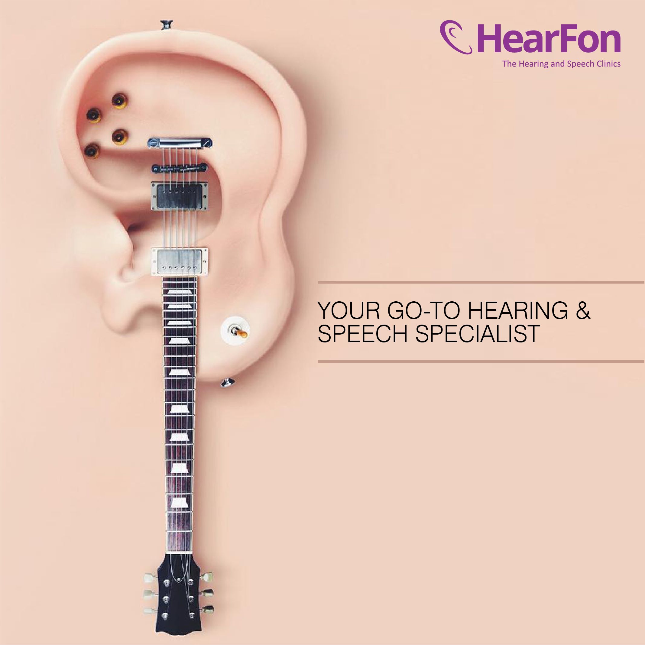 Instagram post: Ear becomes guitar body metaphor