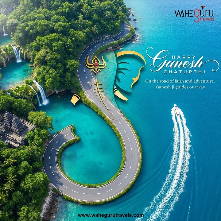 Ganesh Chaturthi creative ad: Aerial coastal road shaped into Ganesha's trunk