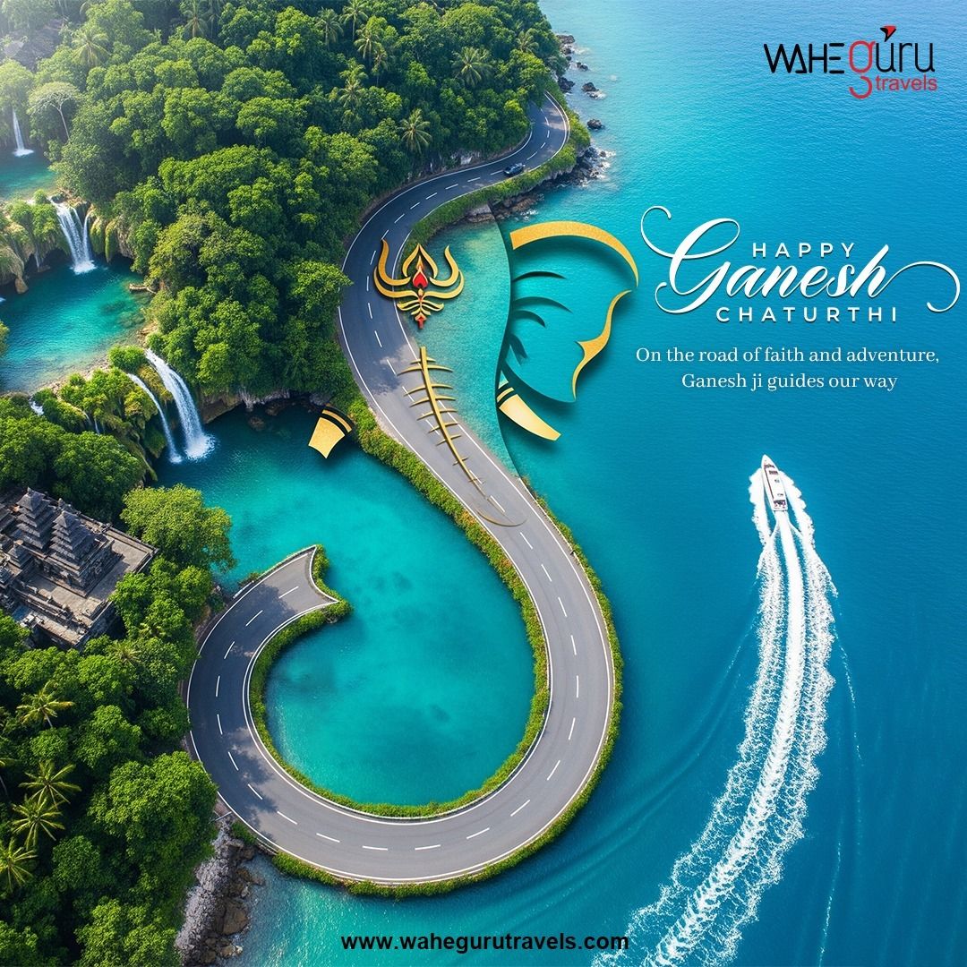 Aerial coastal road shaped into Ganesha's trunk