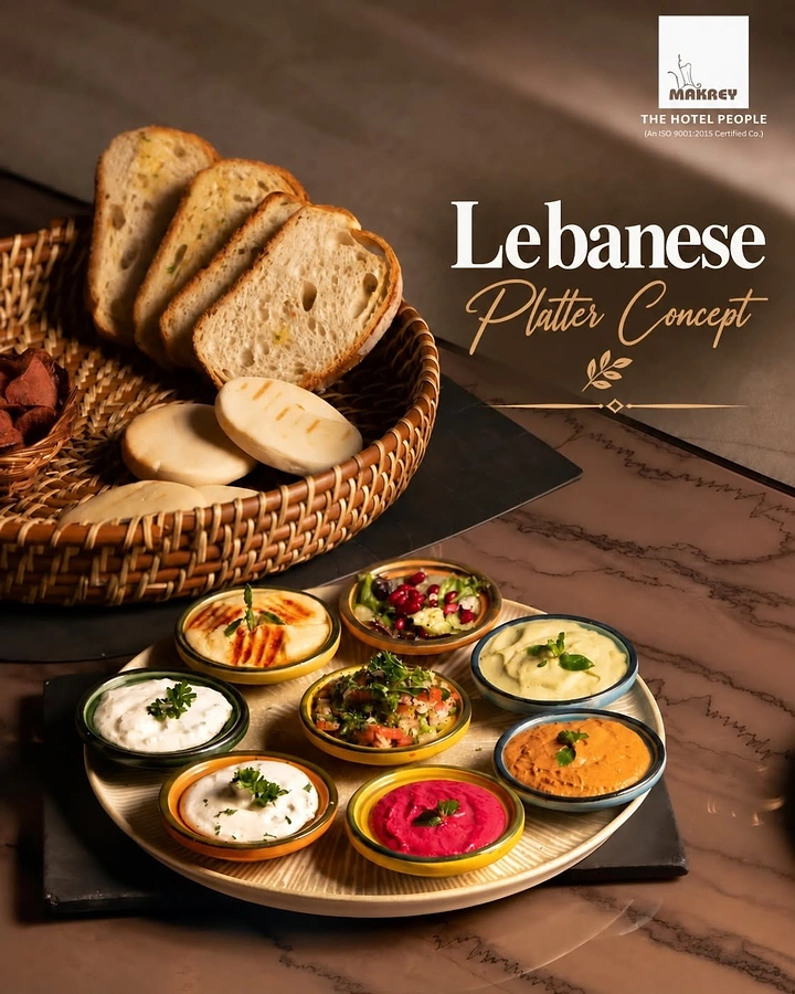 Arabic & Middle Eastern Restaurants creative ad: Premium styled lebanese platter presentation