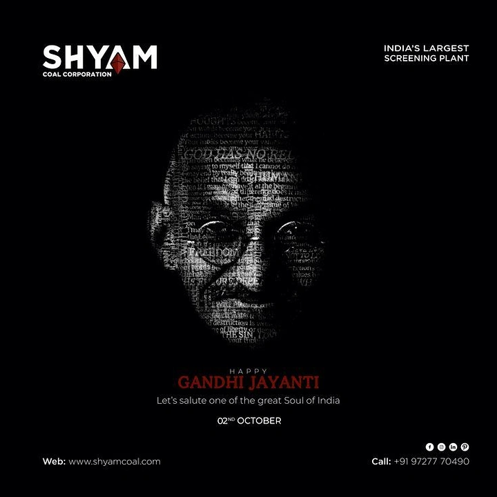 Gandhi Jayanti creative ad: Gandhi's face formed from dense text of his quotes