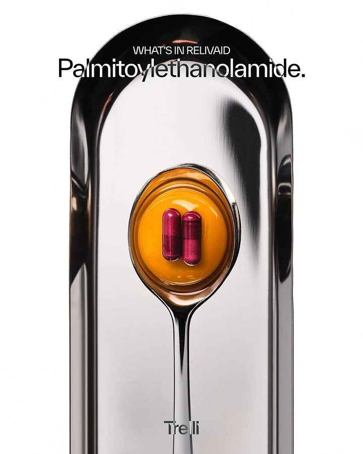 Pain Relief Brands creative ad: Capsule-in-spoon visualizes product contents