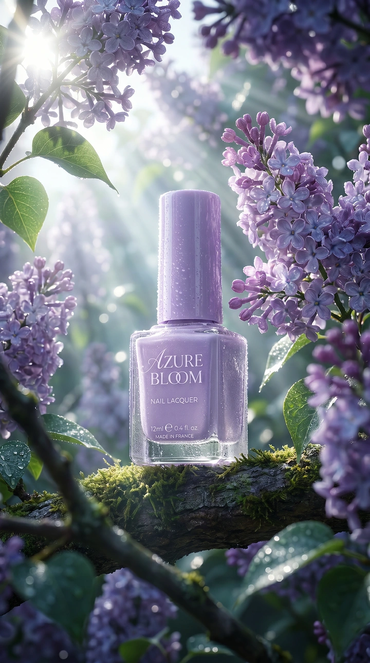 Nail Polish Brands creative ad: Bottle placed in lilac garden