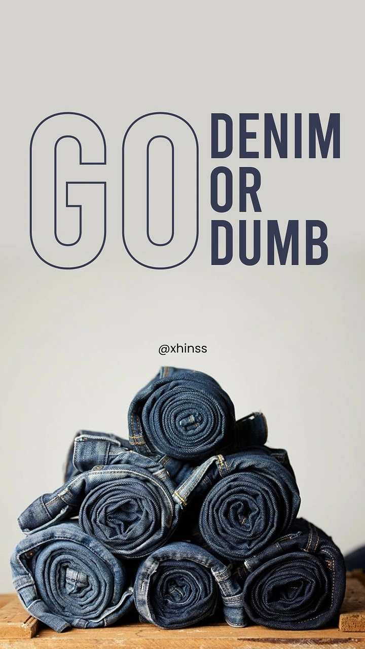 Denim & Jeans Brands creative ad: Witty denim pun with rolled-jeans visual