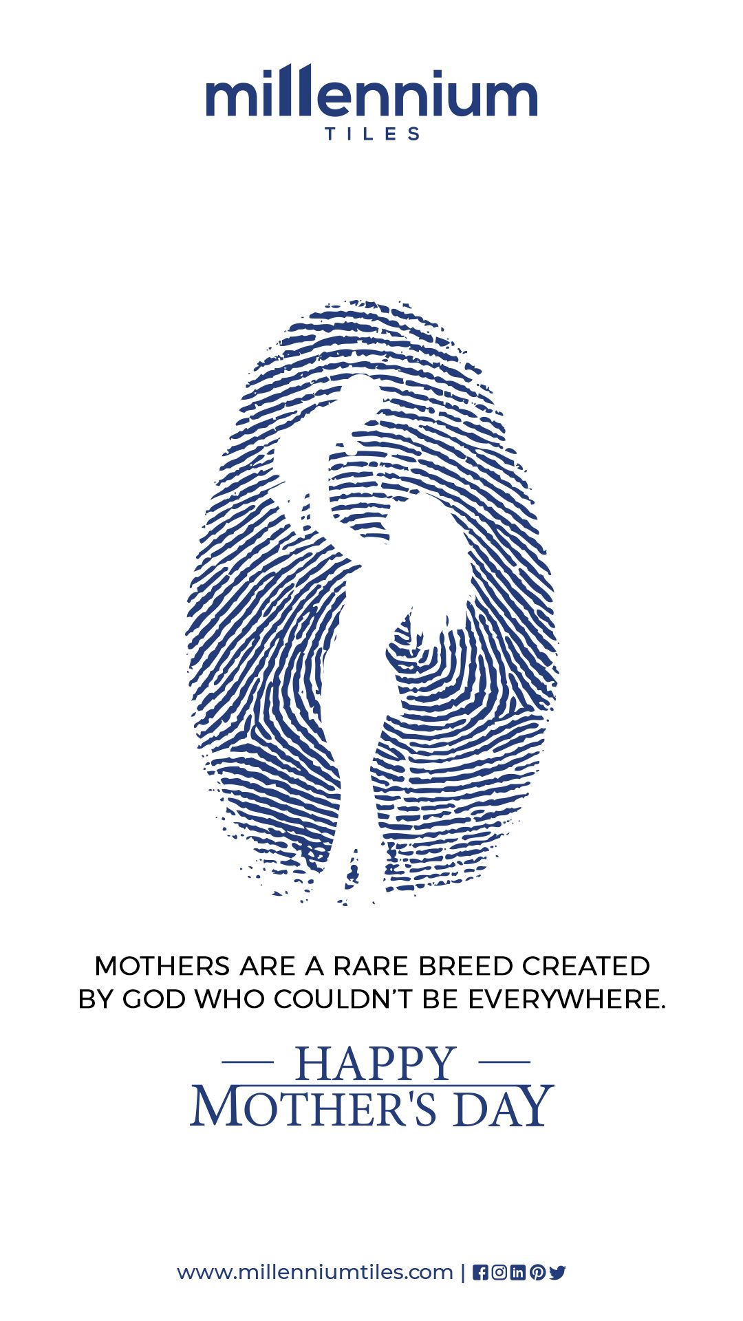 Fingerprint with a negative-space mother lifting a child