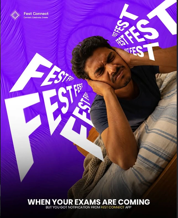 Test Prep & Exam Coaching creative ad: Exam stress expressed through fractured TEST typography