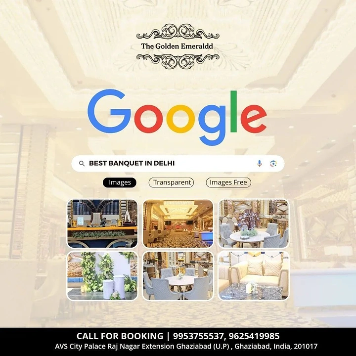 Banquet Halls & Venues creative ad: Google search results as venue showcase