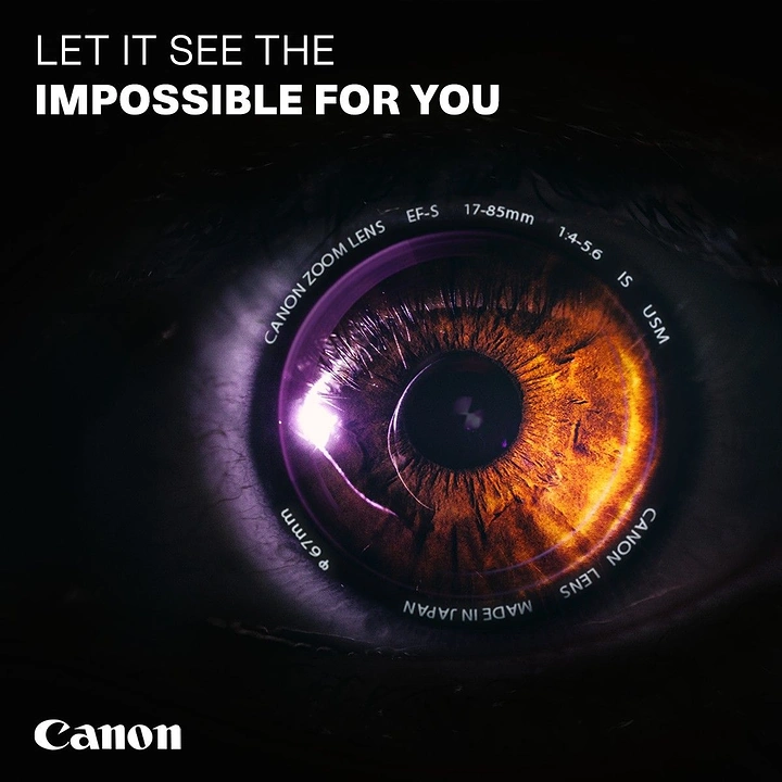 Cameras & Camera Stores creative ad: Eye transformed into camera lens