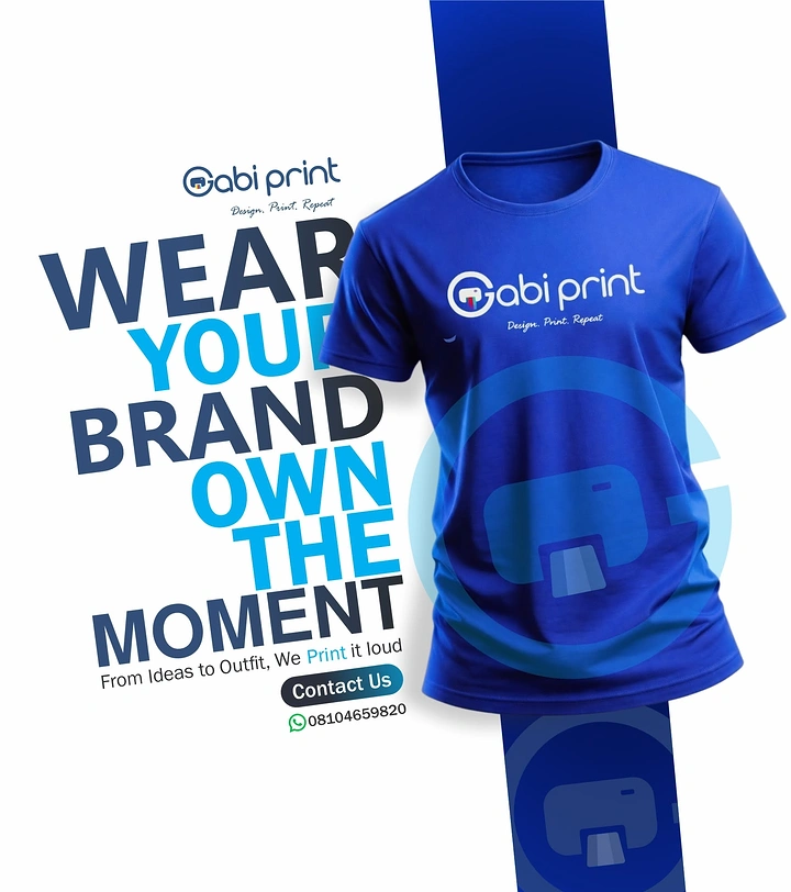 Printing Shops creative ad: Oversized tee with bold 'Wear your brand' type