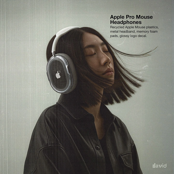 Headphones & Speakers creative ad: Surreal hair blends with headphones