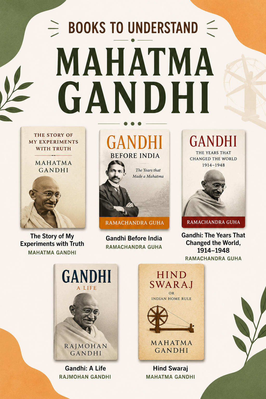 Gandhi Jayanti Poster: Curated collection of books about Mahatma Gandhi