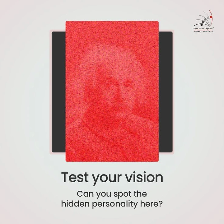 Opticians & Eye Care creative ad: Hidden Einstein face as vision test