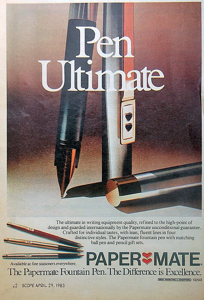 Story: Vintage ad built around Pen Ultimate pun