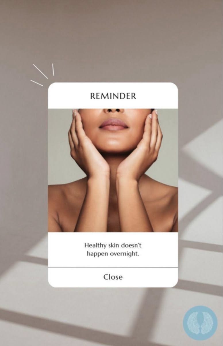 Story: Phone pop-up reminder metaphor for skincare