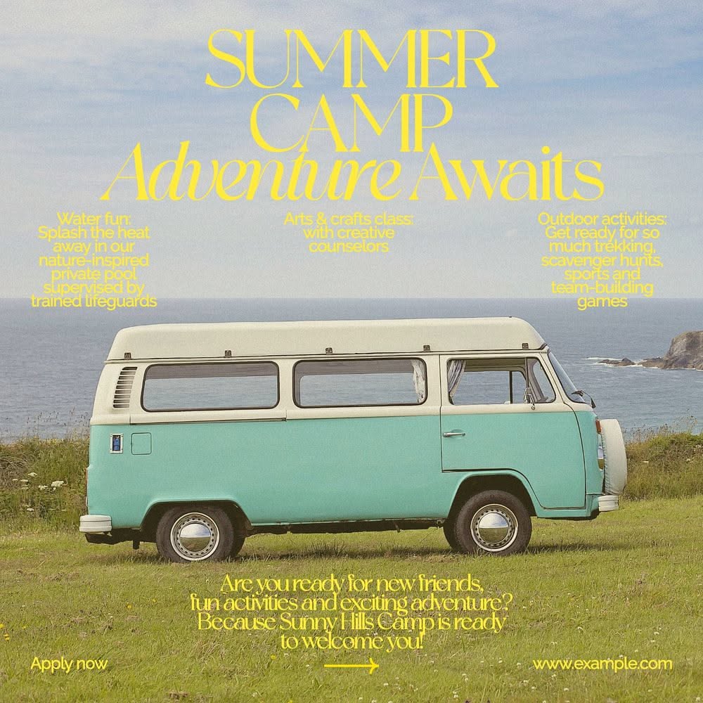 Instagram post: Vintage van turns camp into journey