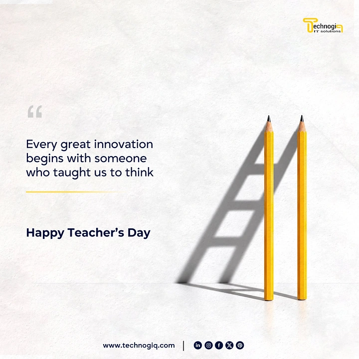 Teachers Day creative ad: Two yellow pencils casting a ladder-shaped shadow