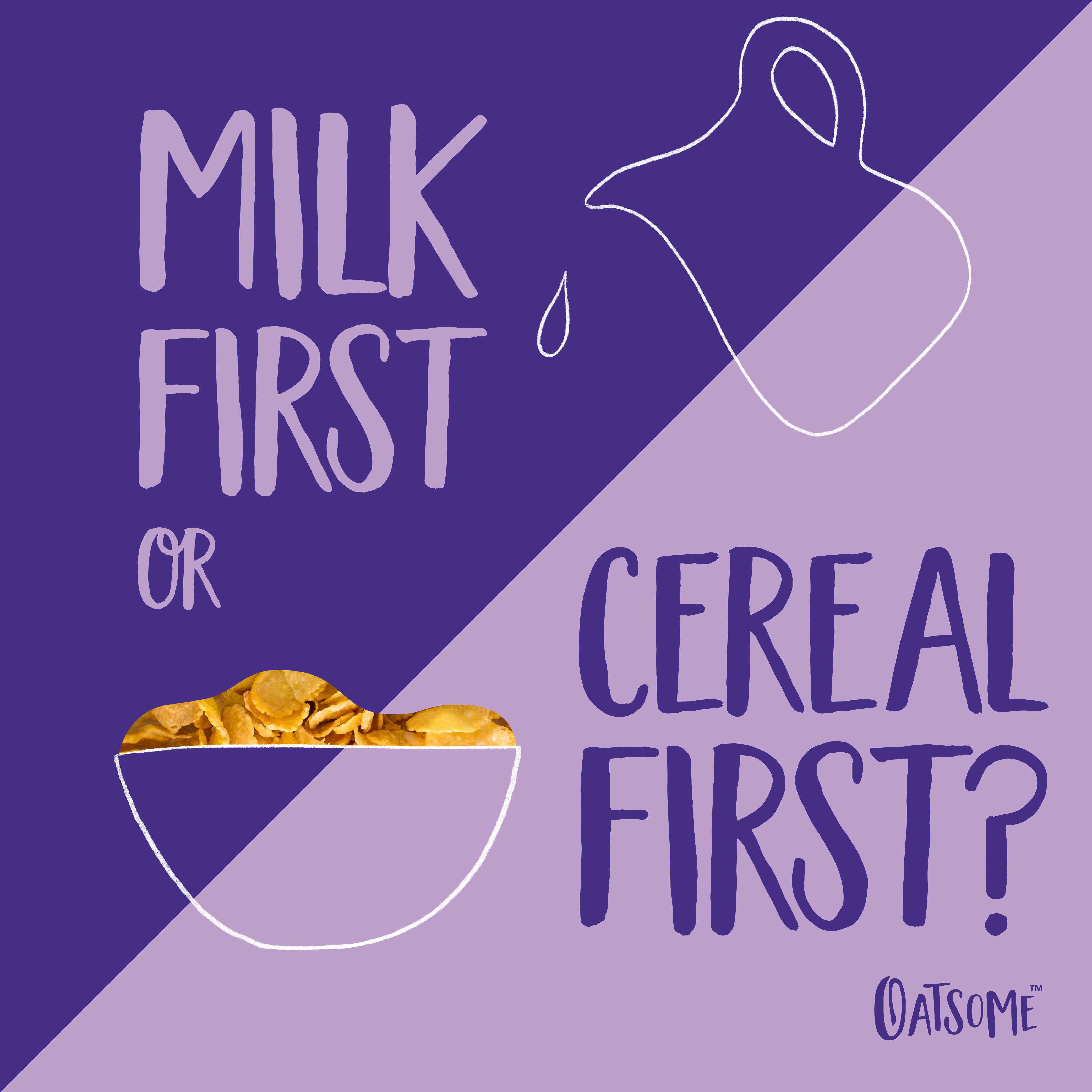 Instagram post: Witty milk-versus-cereal question drives layout