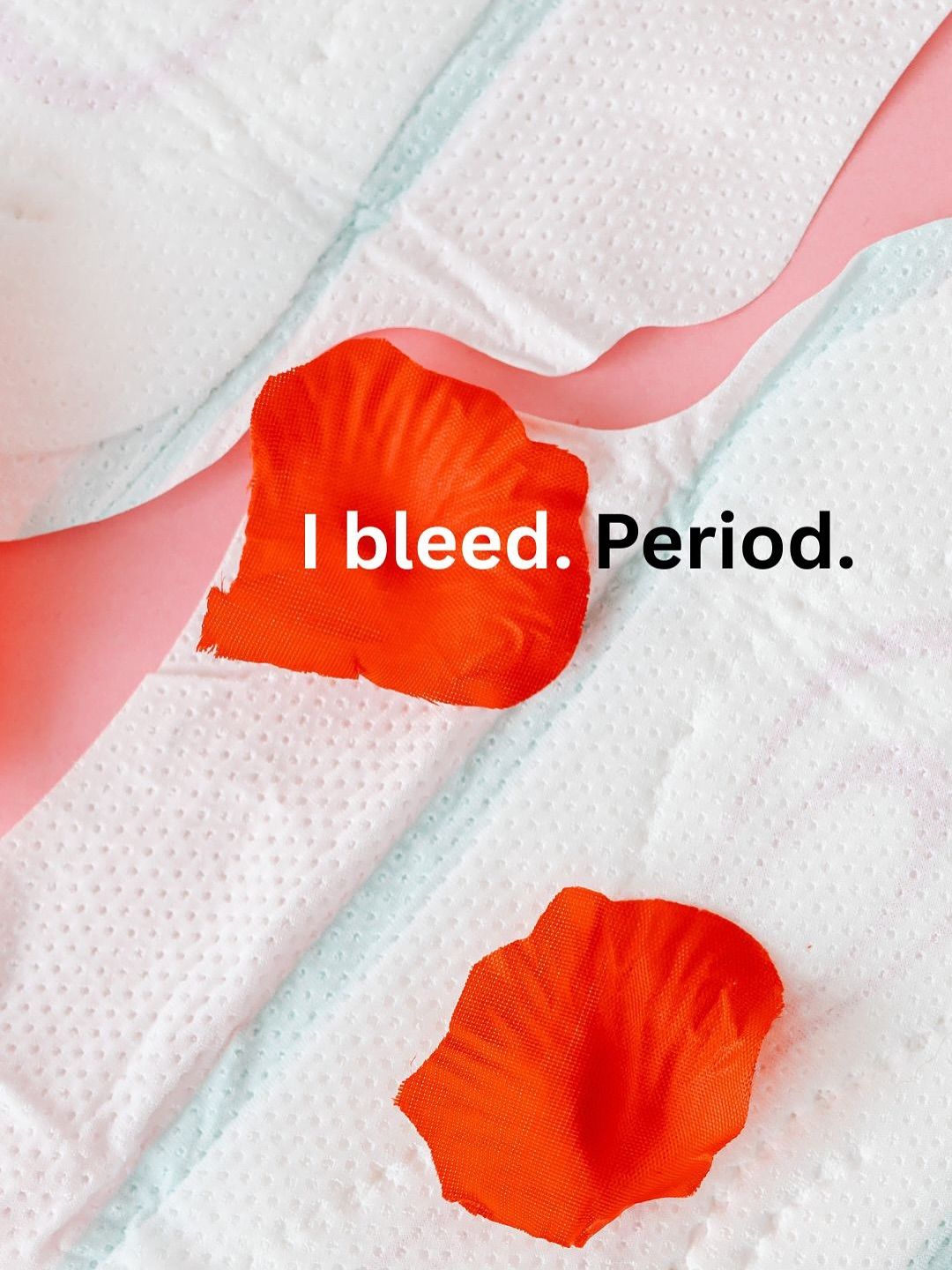 Instagram post: Blood-red flowers visualize period bleeding, slide 1