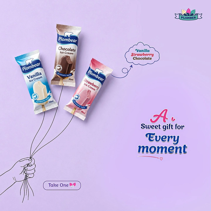 Dairy Brands creative ad: Ice cream bars as gift balloons