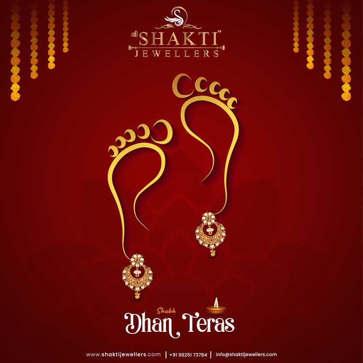 Gold-line Lakshmi footprints ending in kundan earrings