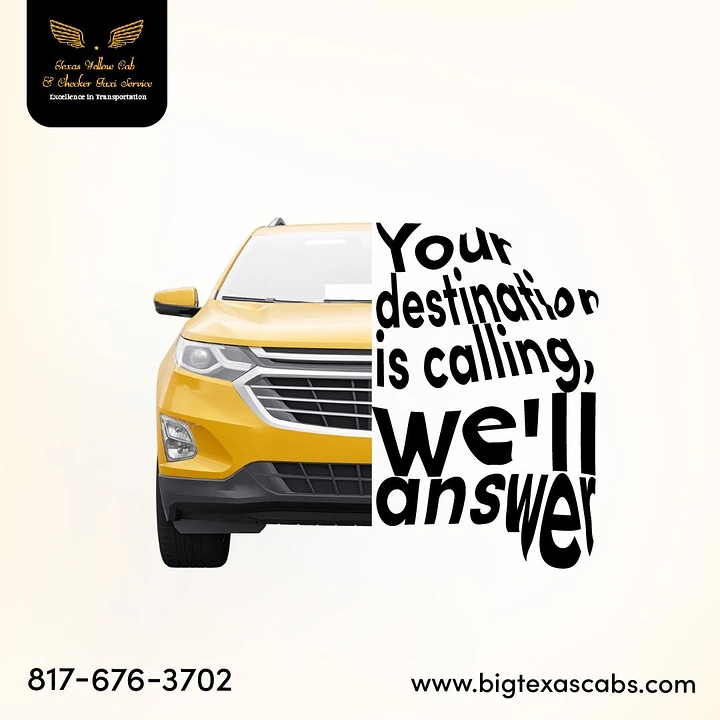 Taxi & Cab Services creative ad: Calling destination paired with bold typography