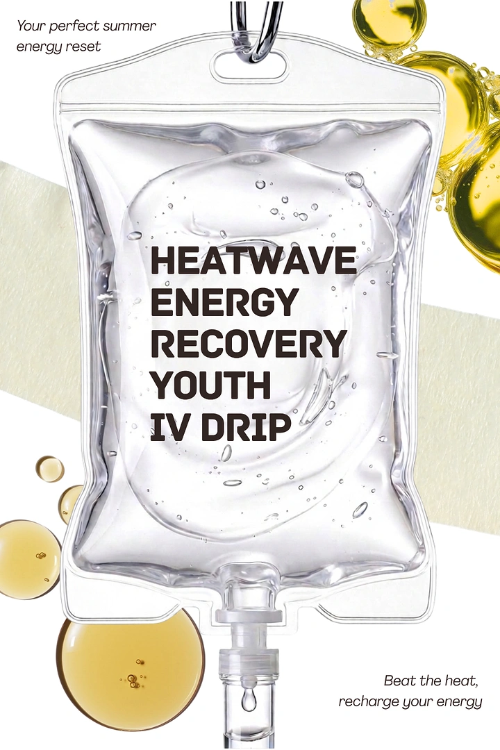 IV Therapy & Drip Bars creative ad: Heatwave recovery product concept