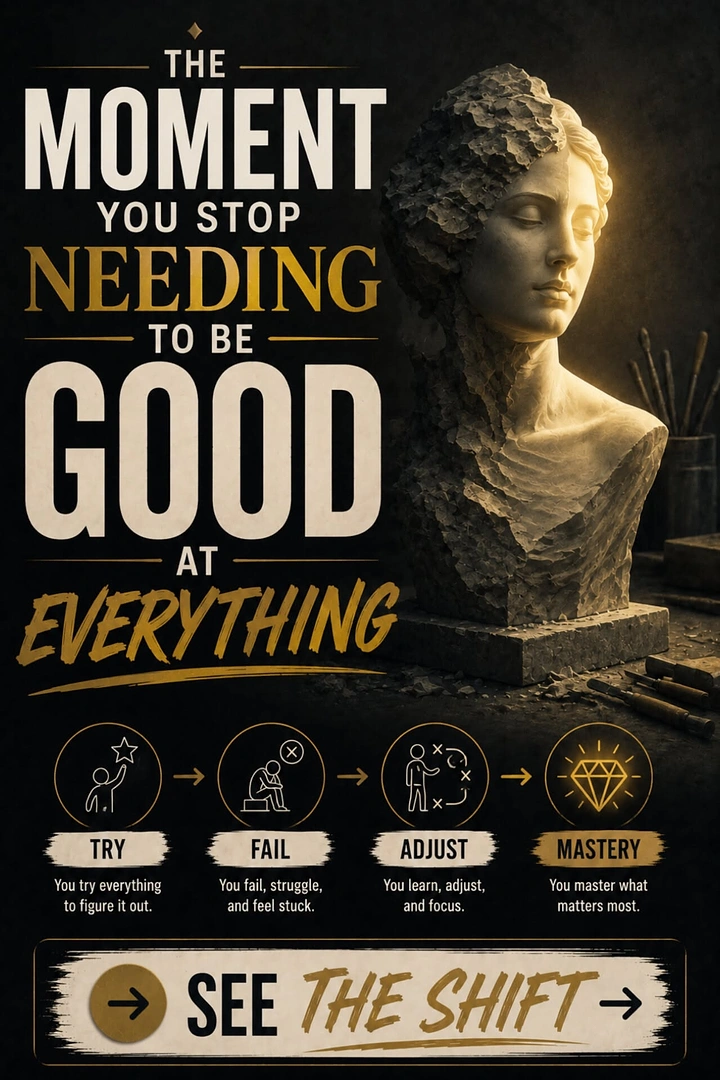 Life & Business Coaches creative ad: Perfectionism framed through statue metaphor