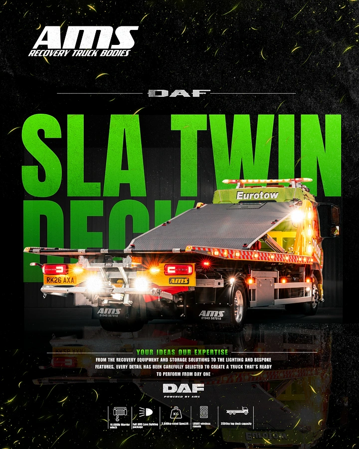 Towing & Roadside Assistance creative ad: Twin-truck concept drives bold composition
